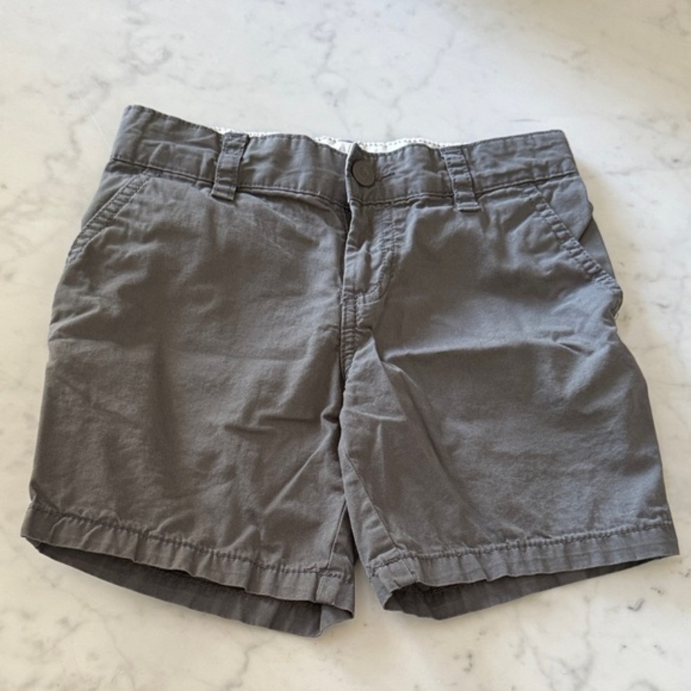 Cat & Jack Boys Gray Chino Shorts Size 6 Adjustable Waist School Uniform